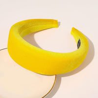 Autumn Winter Bright Color Flannel Headband For Women Wide Hairband Soft Thick Sponge Hair Hoop Turban Knitted Hair Accessories