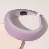 Autumn Winter Bright Color Flannel Headband For Women Wide Hairband Soft Thick Sponge Hair Hoop Turban Knitted Hair Accessories