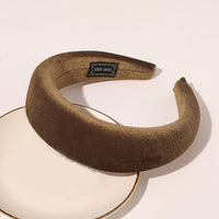 Autumn Winter Bright Color Flannel Headband For Women Wide Hairband Soft Thick Sponge Hair Hoop Turban Knitted Hair Accessories