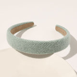 Autumn Winter Bright Color Flannel Headband For Women Wide Hairband Soft Thick Sponge Hair Hoop Turban Knitted Hair Accessories