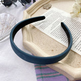 Autumn Winter Bright Color Flannel Headband For Women Wide Hairband Soft Thick Sponge Hair Hoop Turban Knitted Hair Accessories