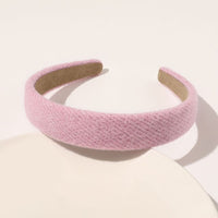 Autumn Winter Bright Color Flannel Headband For Women Wide Hairband Soft Thick Sponge Hair Hoop Turban Knitted Hair Accessories