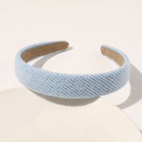 Autumn Winter Bright Color Flannel Headband For Women Wide Hairband Soft Thick Sponge Hair Hoop Turban Knitted Hair Accessories