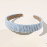 Autumn Winter Bright Color Flannel Headband For Women Wide Hairband Soft Thick Sponge Hair Hoop Turban Knitted Hair Accessories