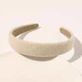 Autumn Winter Bright Color Flannel Headband For Women Wide Hairband Soft Thick Sponge Hair Hoop Turban Knitted Hair Accessories
