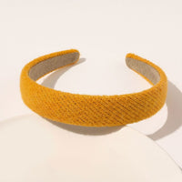 Autumn Winter Bright Color Flannel Headband For Women Wide Hairband Soft Thick Sponge Hair Hoop Turban Knitted Hair Accessories