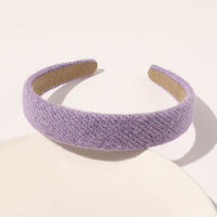 Autumn Winter Bright Color Flannel Headband For Women Wide Hairband Soft Thick Sponge Hair Hoop Turban Knitted Hair Accessories