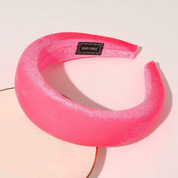 Autumn Winter Bright Color Flannel Headband For Women Wide Hairband Soft Thick Sponge Hair Hoop Turban Knitted Hair Accessories