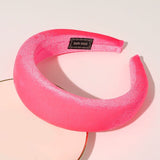 Autumn Winter Bright Color Flannel Headband For Women Wide Hairband Soft Thick Sponge Hair Hoop Turban Knitted Hair Accessories