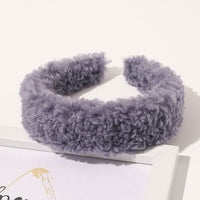 Autumn Winter Bright Color Flannel Headband For Women Wide Hairband Soft Thick Sponge Hair Hoop Turban Knitted Hair Accessories