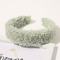 Autumn Winter Bright Color Flannel Headband For Women Wide Hairband Soft Thick Sponge Hair Hoop Turban Knitted Hair Accessories