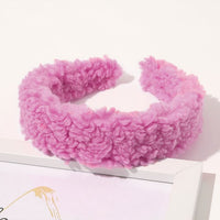 Autumn Winter Bright Color Flannel Headband For Women Wide Hairband Soft Thick Sponge Hair Hoop Turban Knitted Hair Accessories