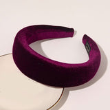 Autumn Winter Bright Color Flannel Headband For Women Wide Hairband Soft Thick Sponge Hair Hoop Turban Knitted Hair Accessories