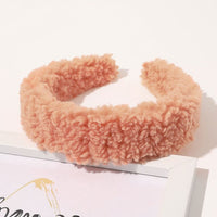 Autumn Winter Bright Color Flannel Headband For Women Wide Hairband Soft Thick Sponge Hair Hoop Turban Knitted Hair Accessories
