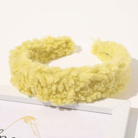 Autumn Winter Bright Color Flannel Headband For Women Wide Hairband Soft Thick Sponge Hair Hoop Turban Knitted Hair Accessories