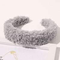 Autumn Winter Bright Color Flannel Headband For Women Wide Hairband Soft Thick Sponge Hair Hoop Turban Knitted Hair Accessories