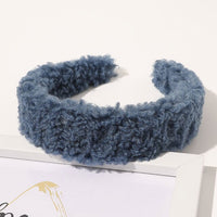 Autumn Winter Bright Color Flannel Headband For Women Wide Hairband Soft Thick Sponge Hair Hoop Turban Knitted Hair Accessories