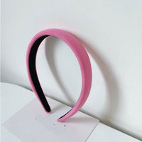 Autumn Winter Bright Color Flannel Headband For Women Wide Hairband Soft Thick Sponge Hair Hoop Turban Knitted Hair Accessories