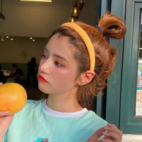 Autumn Winter Bright Color Flannel Headband For Women Wide Hairband Soft Thick Sponge Hair Hoop Turban Knitted Hair Accessories
