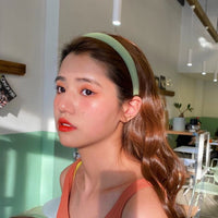 Autumn Winter Bright Color Flannel Headband For Women Wide Hairband Soft Thick Sponge Hair Hoop Turban Knitted Hair Accessories