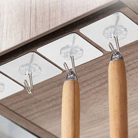 20Pcs Transparent Wall Hooks Waterproof Oilproof Self Adhesive Hooks Reusable Seamless Hanging Hook For Kitchen Bathroom Office