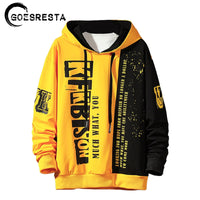 Brand Men Hoodie Sweatshirts Oversized Hip Hop Japanese Streetwear Spring Hooded Men Fashion Casual English Gaffiti Men&#39;s Hoodie