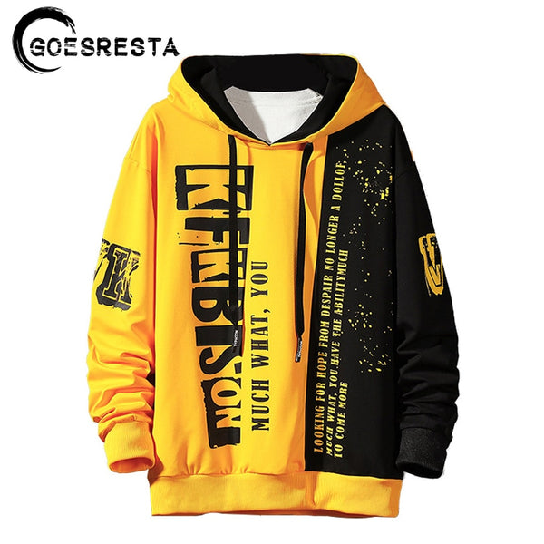 Brand Men Hoodie Sweatshirts Oversized Hip Hop Japanese Streetwear Spring Hooded Men Fashion Casual English Gaffiti Men&#39;s Hoodie