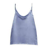 Solid Sleeveless Casual Tops V-Neck Female Vest  Women  Summer Silk Tank