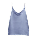 Solid Sleeveless Casual Tops V-Neck Female Vest  Women  Summer Silk Tank