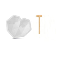 1 pc Heart Shape Silicone Cake Mold with Mini Wooden Hammers Chocolate Mousse Dessert Baking  Silicone Fondant Mold DIY