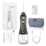 300ml Oral Irrigator Portable Dental Water Flosser Jet 5 Modes Water Floss USB Rechargeable Irrigator Dental Teeth Cleaner + Bag
