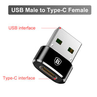 Baseus USB Type C OTG Adapter USB C Male To Micro USB Female Cable Converters For Macbook Samsung S20 Xiaomi USB To Type-c OTG