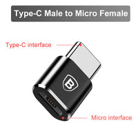 Baseus USB Type C OTG Adapter USB C Male To Micro USB Female Cable Converters For Macbook Samsung S20 Xiaomi USB To Type-c OTG