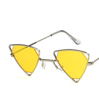 Yoovos 2021 New Punk Sunglasses Women Triangle Oculos New Vintage Glasses Openwork Metal Frame Fashion Sun Glasses Men Okulary