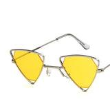 Yoovos 2021 New Punk Sunglasses Women Triangle Oculos New Vintage Glasses Openwork Metal Frame Fashion Sun Glasses Men Okulary