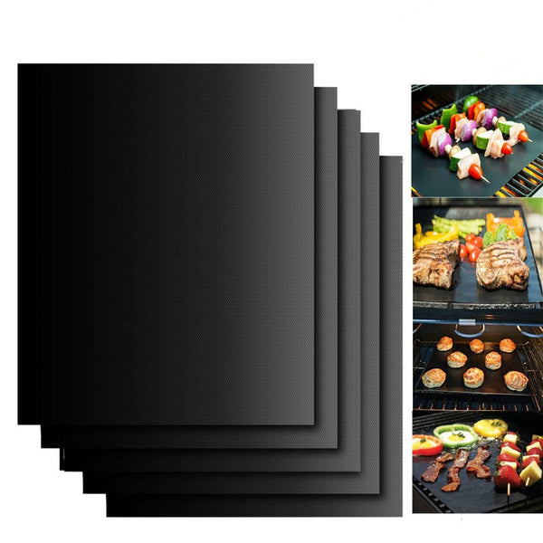 10PCS Extra Thick Heat Resistant  BBQ Grill Mat Baking Reusable Non-Stick Barbecue Cooking Grilling Sheet Liner BBQ Tools