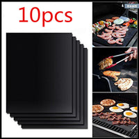 10PCS Extra Thick Heat Resistant  BBQ Grill Mat Baking Reusable Non-Stick Barbecue Cooking Grilling Sheet Liner BBQ Tools