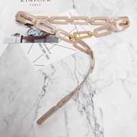 [EAM]  Pu Leather Multicolor Black Split Joint Long Wide Belt Personality Women New Fashion Tide All-match Spring 2022 1N451