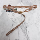 [EAM]  Pu Leather Multicolor Black Split Joint Long Wide Belt Personality Women New Fashion Tide All-match Spring 2022 1N451