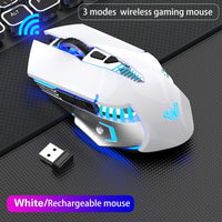Wireless Gaming Mouse Rechargeable Bluetooth 3.0/5.0 2.4G 3 Modes 7 Buttons 1600 DPI Ergonomic Mouse Gamer for Laptop Computer