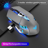 Wireless Gaming Mouse Rechargeable Bluetooth 3.0/5.0 2.4G 3 Modes 7 Buttons 1600 DPI Ergonomic Mouse Gamer for Laptop Computer