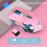 Wireless Gaming Mouse Rechargeable Bluetooth 3.0/5.0 2.4G 3 Modes 7 Buttons 1600 DPI Ergonomic Mouse Gamer for Laptop Computer