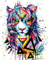 AZQSD Painting By Numbers Tiger Oil Painting Paint By Numbers For Adults Animal Hand Paint Kit Canvas Home Decor Gift Diy