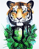 AZQSD Painting By Numbers Tiger Oil Painting Paint By Numbers For Adults Animal Hand Paint Kit Canvas Home Decor Gift Diy