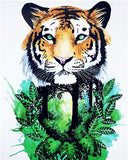 AZQSD Painting By Numbers Tiger Oil Painting Paint By Numbers For Adults Animal Hand Paint Kit Canvas Home Decor Gift Diy
