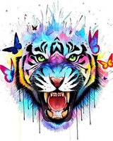 AZQSD Painting By Numbers Tiger Oil Painting Paint By Numbers For Adults Animal Hand Paint Kit Canvas Home Decor Gift Diy