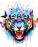 AZQSD Painting By Numbers Tiger Oil Painting Paint By Numbers For Adults Animal Hand Paint Kit Canvas Home Decor Gift Diy