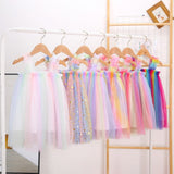 Girls Fashion Suspender Tutu Dress Baby Kids Children Princess Colorful Dress