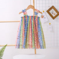 Girls Fashion Suspender Tutu Dress Baby Kids Children Princess Colorful Dress