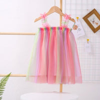 Girls Fashion Suspender Tutu Dress Baby Kids Children Princess Colorful Dress